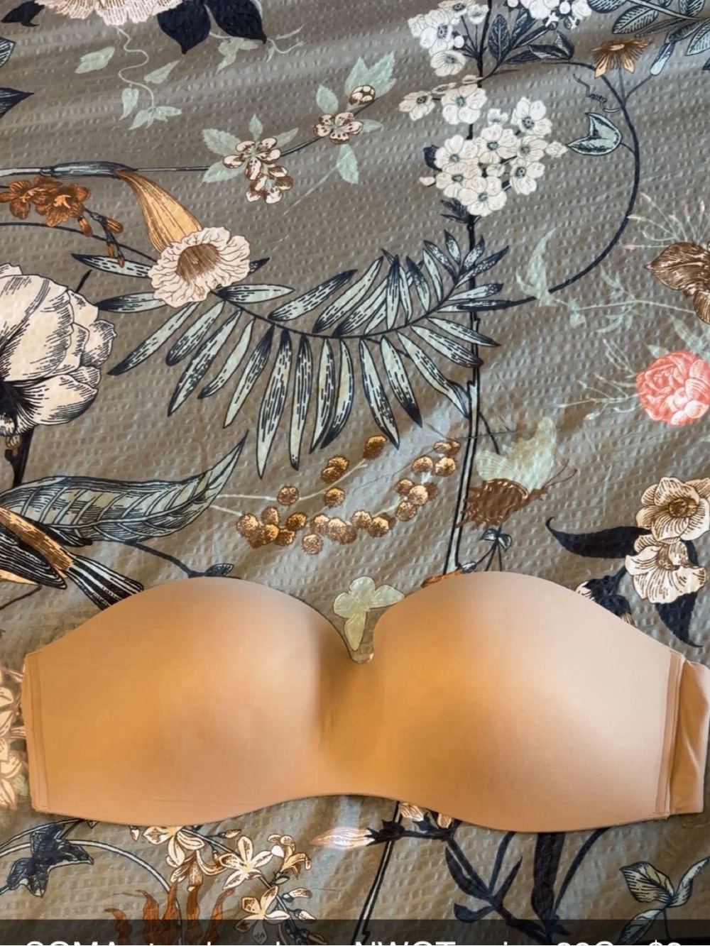 Soma Strapless Bandeau Bra in Nude/Beige